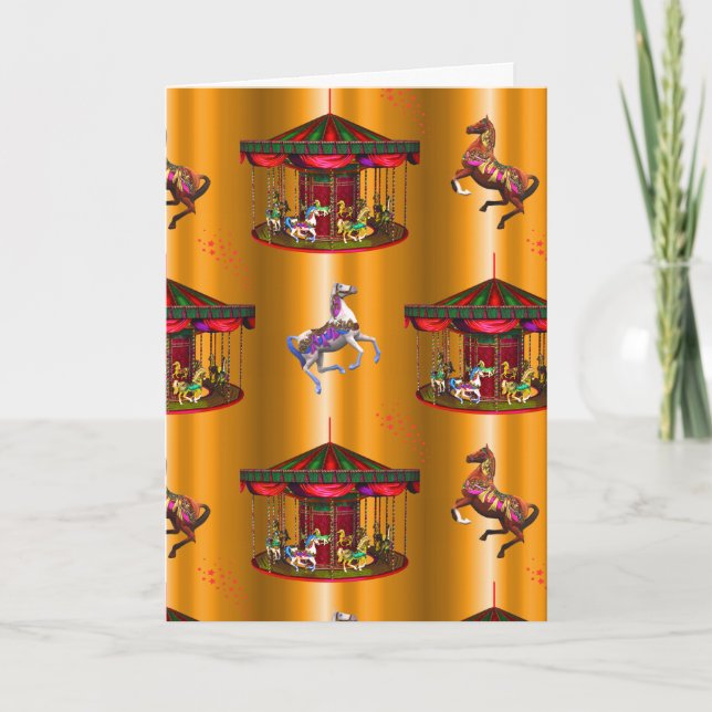 Tarjeta Caballos de carrusel de oro (Anverso)