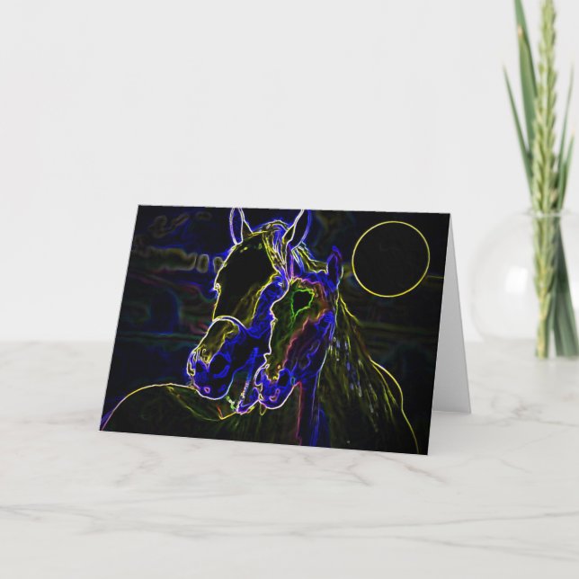Tarjeta Caballos de luz negra (Anverso)