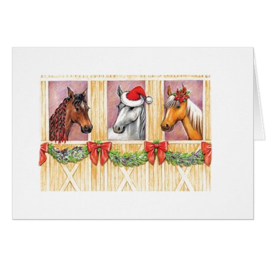 Tarjeta caballos del día de fiesta