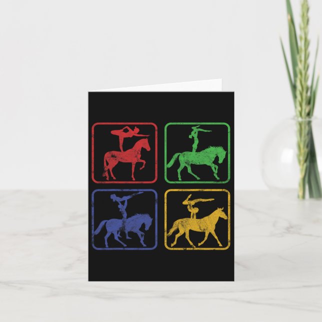 Tarjeta Caballos ecuestres de equitación en Dressa (Anverso)