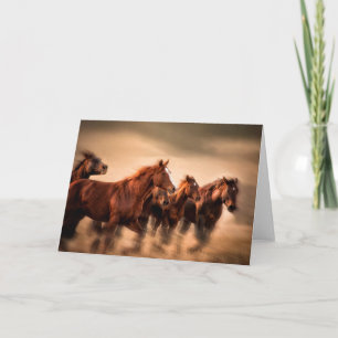 Tarjeta Caballos en marcha