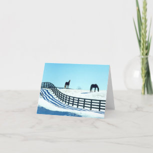 Tarjeta Caballos en nieve