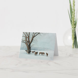 Tarjeta Caballos en Notecard, el arte de la nieve