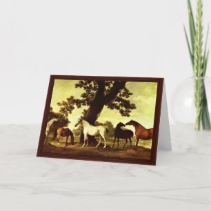 Tarjeta Caballos En Paisaje De Stubbs George