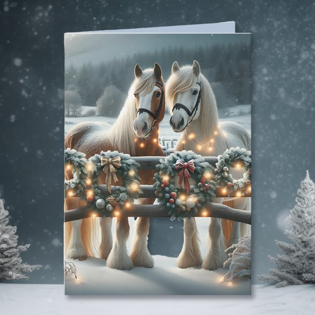 Tarjeta Caballos festivos y luces Navidades (Subido por el creador)