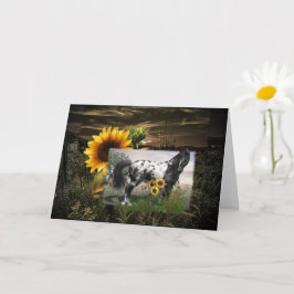 Tarjeta Caballos girasoles y appaloosa