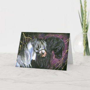 Tarjeta Caballos gitanos y frisios