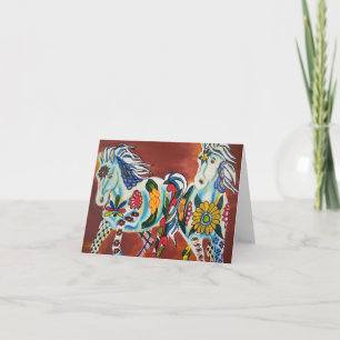 Tarjeta Caballos Notecard de Talavera