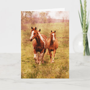 Tarjeta Caballos que trotan, cumpleaños