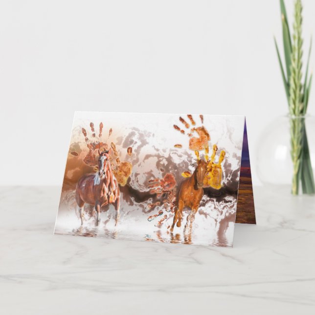 Tarjeta Caballos salvajes MANOS SALVAJES (Anverso)