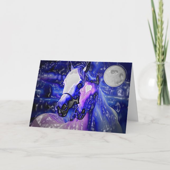 Tarjeta Caballos y noche (Anverso)