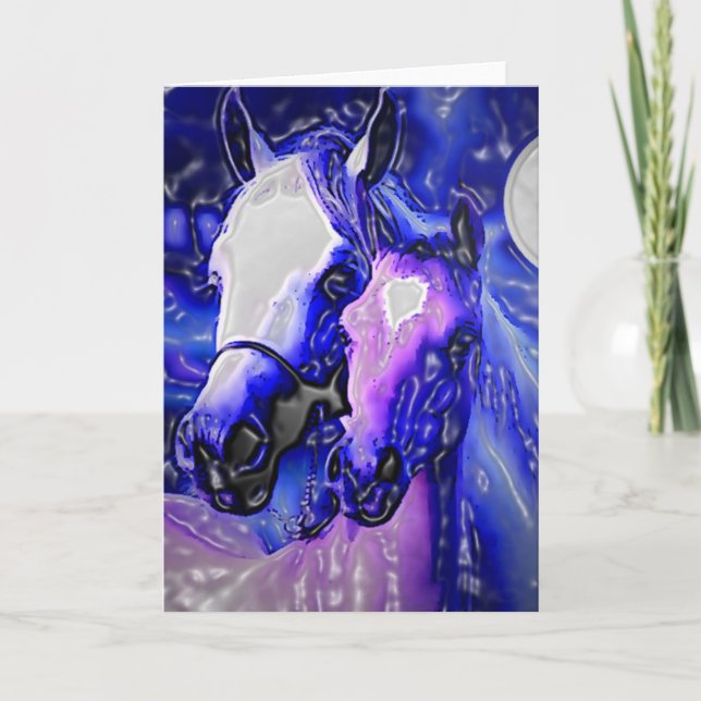 Tarjeta Caballos y noche (Anverso)