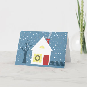 Tarjeta Cabaña acogedora del navidad