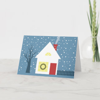 Tarjeta Cabaña acogedora del navidad