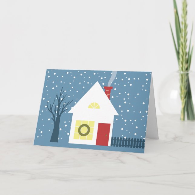 Tarjeta Cabaña acogedora del navidad (Anverso)