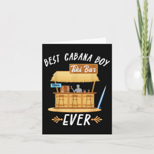 Tarjeta Cabana Boy Tiki Bar Beach Limbo Surfing Bartender