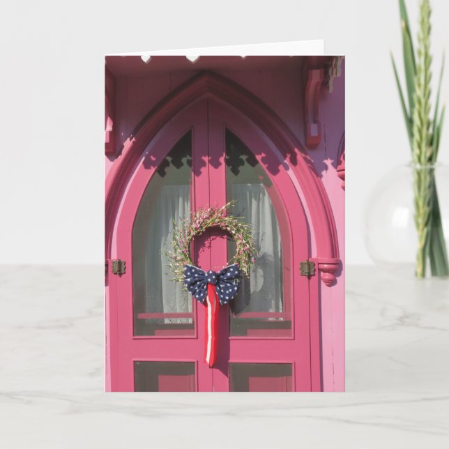 Tarjeta Cabaña de pan de gallina rosa - Viñedo de Martha (Anverso)