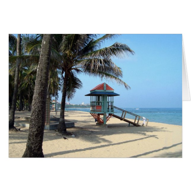 Tarjeta Cabana en Playa (Anverso (Horizontal))