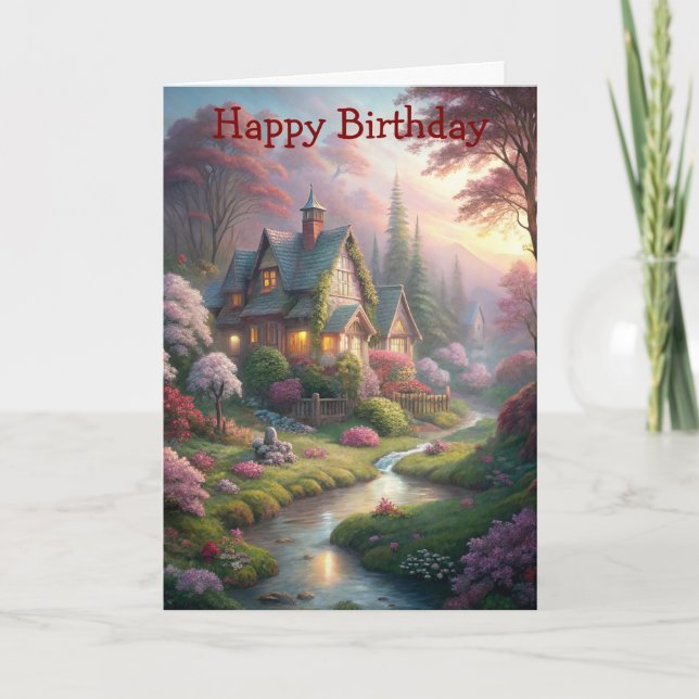 Tarjeta Cabaña y jardín (Anverso)