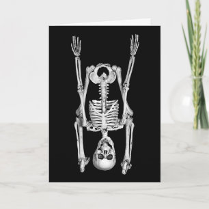 Tarjeta Cabecera de esqueleto de Halloween