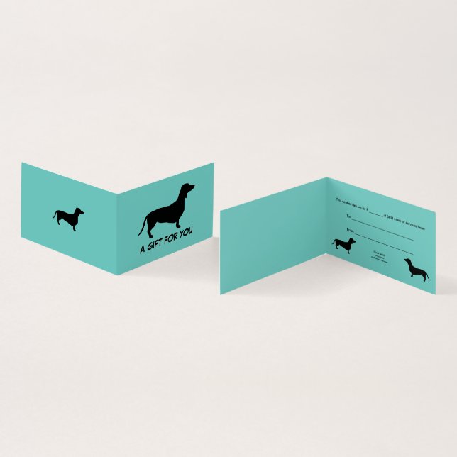 Tarjeta Cabello corto de Dachshund - Silhouette 1 (Interior y exterior)