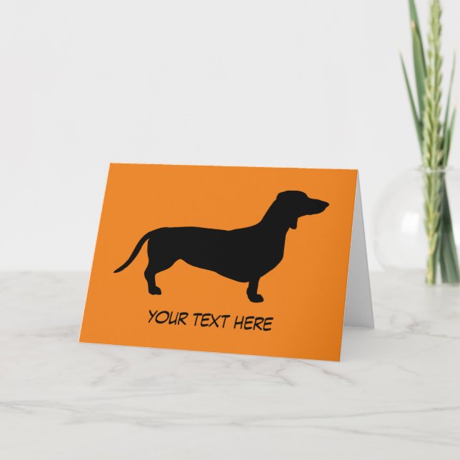 Tarjeta Cabello corto de Dachshund - Silhouette 1 (Anverso)