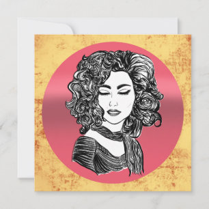 Tarjeta Cabello rizado hermoso