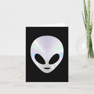 Tarjeta Cabeza de alien divertida Alien lindo OVNI diverti