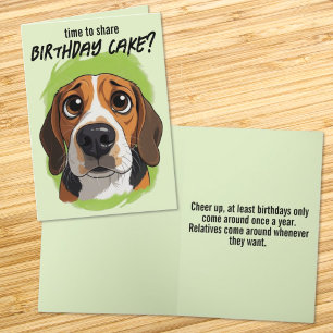 Tarjeta Cabeza de Beagle de dibujos animados lindos Feliz