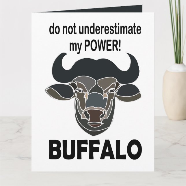 Tarjeta Cabeza de búfalo Bison Búfalo animal (Anverso)