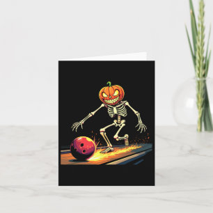 Tarjeta Cabeza de calabaza Skeleton Bowl Halloween Spooky 