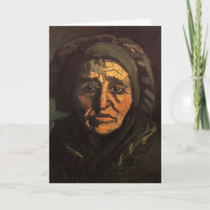 Tarjeta Cabeza de campesina con gorro de encaje por Vincen