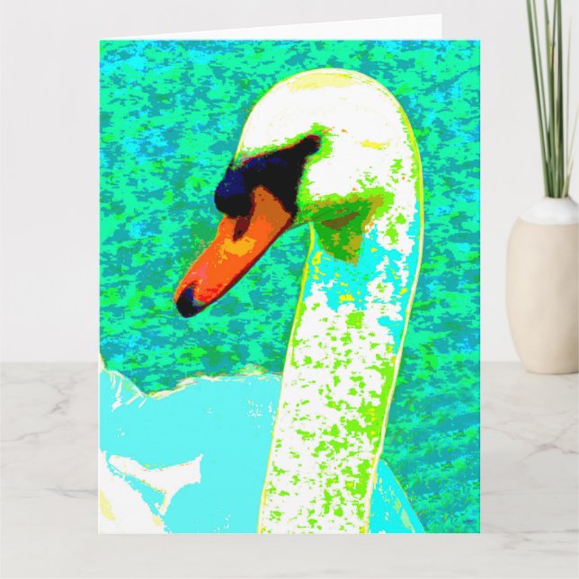 Tarjeta Cabeza de Cisne Blanca Majestuosa (Anverso)