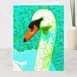 Tarjeta Cabeza de Cisne Blanca Majestuosa