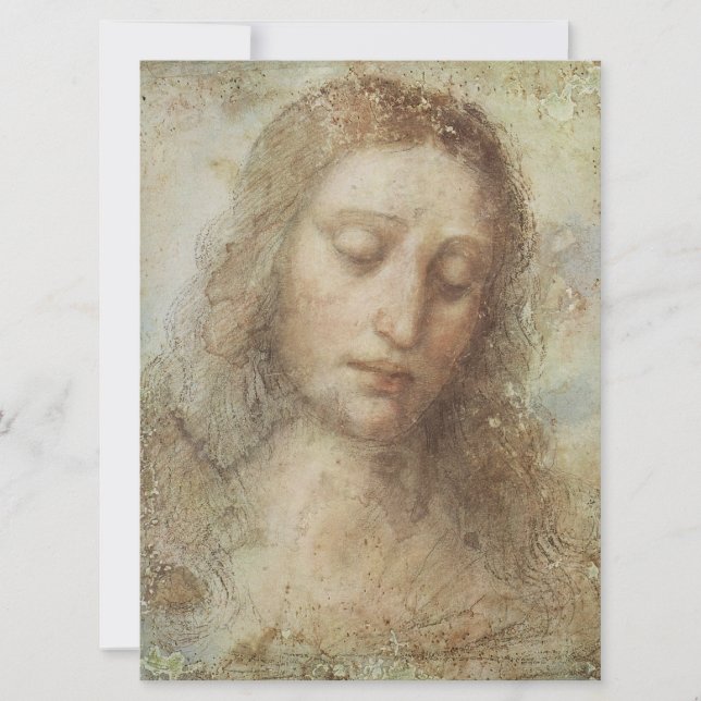 Tarjeta Cabeza de Cristo (Cristianismo) (Leonardo da Vinci (Anverso)