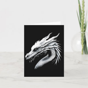Tarjeta Cabeza de Dragón Blanco Dragón Mitológico Respiran