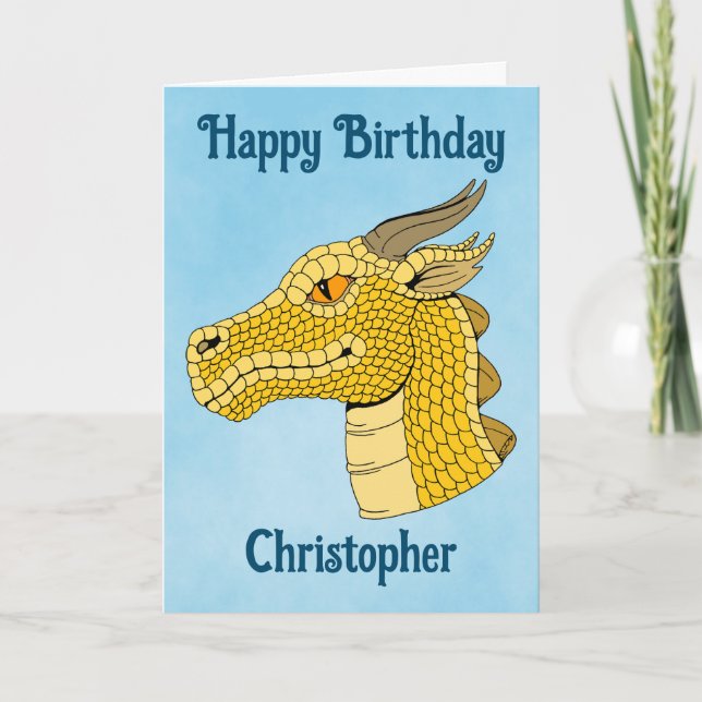 Tarjeta Cabeza de dragón dorado en perfil (Anverso)