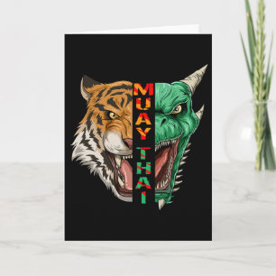 Tarjeta Cabeza de Dragón y Tigre - Regalo de Muay Thai y K