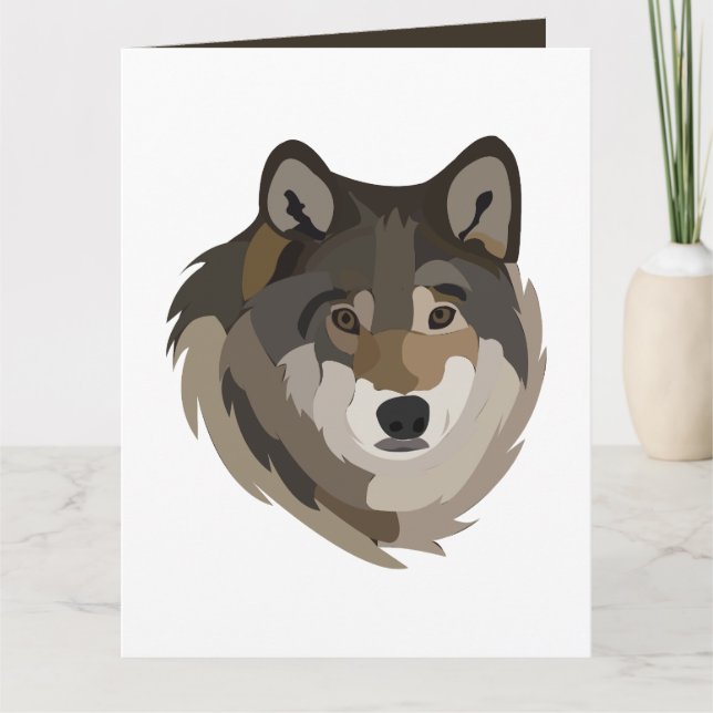 Tarjeta Cabeza de lobo Animal Gray Wilf Wolf (Anverso)