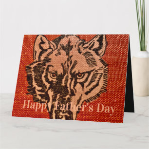 Tarjeta Cabeza de Lobo en Rojo