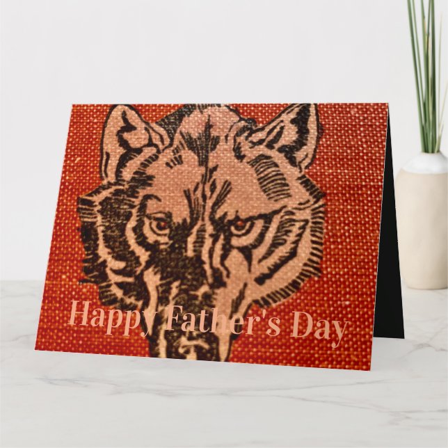 Tarjeta Cabeza de Lobo en Rojo (Anverso)