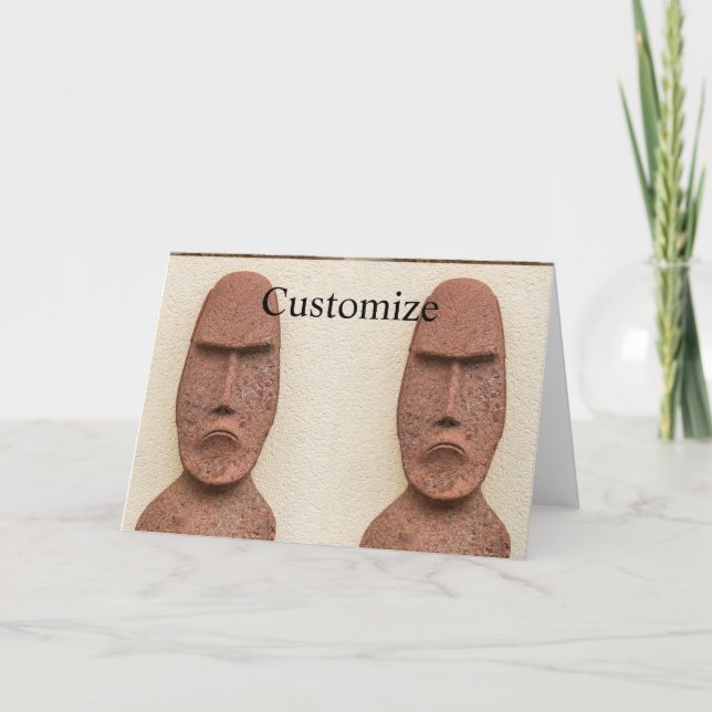 Tarjeta Cabeza de Moai de la Isla de Pascua Thunder_Cove (Anverso)
