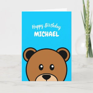 Tarjeta Cabeza de oso de corte   Personalizado simple sobr