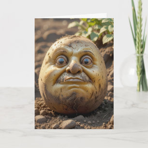 Tarjeta Cabeza De Papa De Cumpleaños En Suciedad