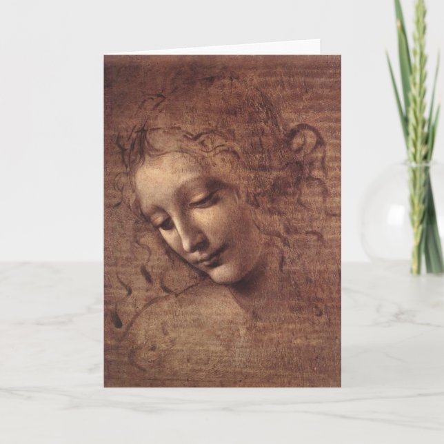 Tarjeta Cabeza de una mujer joven con el pelo Tousled (Anverso)