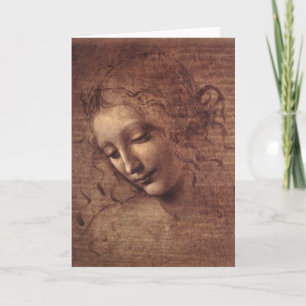 Tarjeta Cabeza de una mujer joven con el pelo Tousled