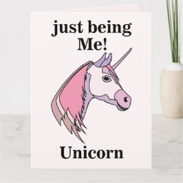 Tarjeta Cabeza de Unicornio Rosa Púrpura