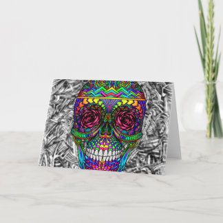 Tarjeta Cabeza muerta espiral del arte abstracto del