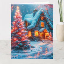 Cabina caprichosa con árbol de Navidad rosa