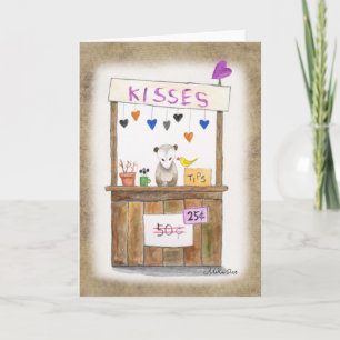Tarjeta Cabina de Besado Sad Opossum Funny Valentine